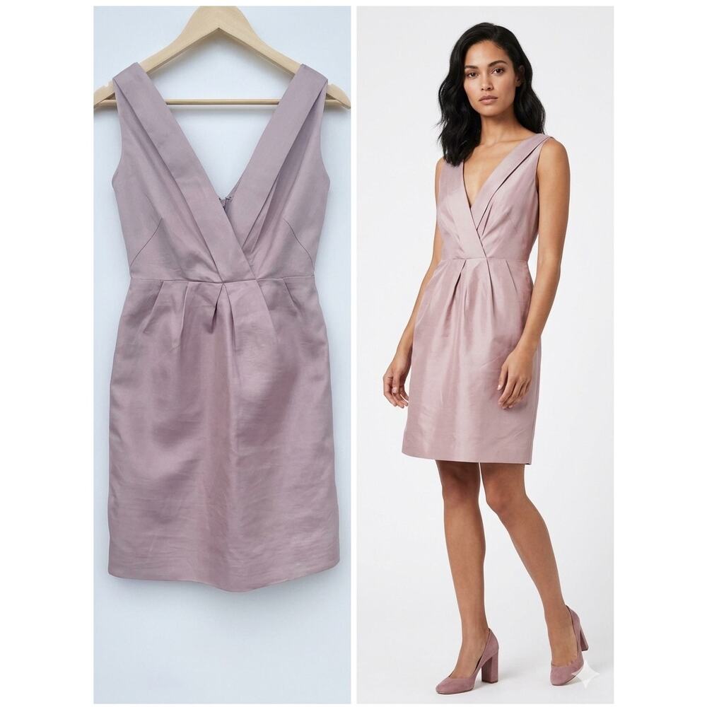 J.Crew "Liza" Sleeveless Surplice V-Neck Silk Dress - Subtle Lavender